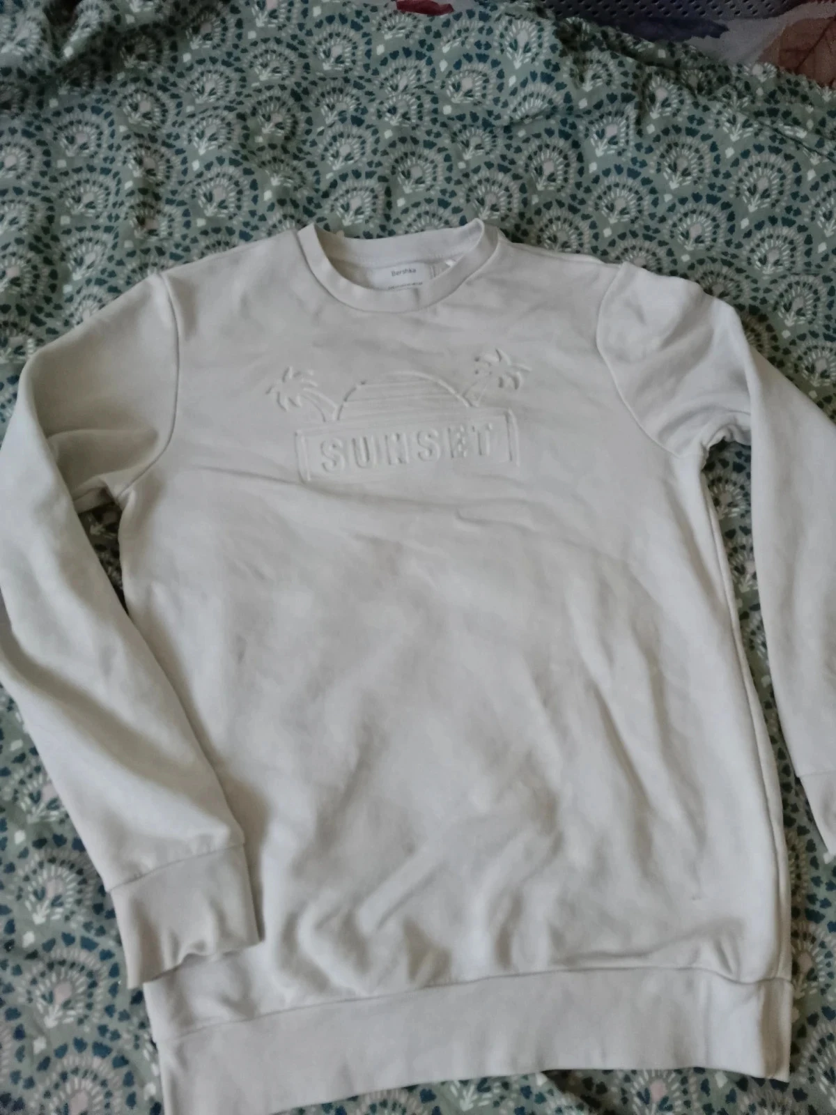 Sweat blanc Bershka femme 34 XS